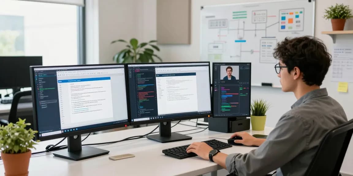 WPS Download workspace with modern tech setup and collaboration tools
